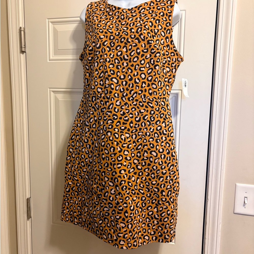 Old Navy Leopard Print Mini Dress - Orange and Black